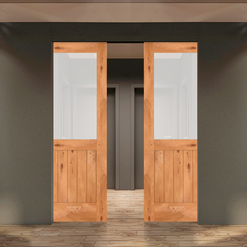 Riverside Double Converging Pocket Doors Rustica